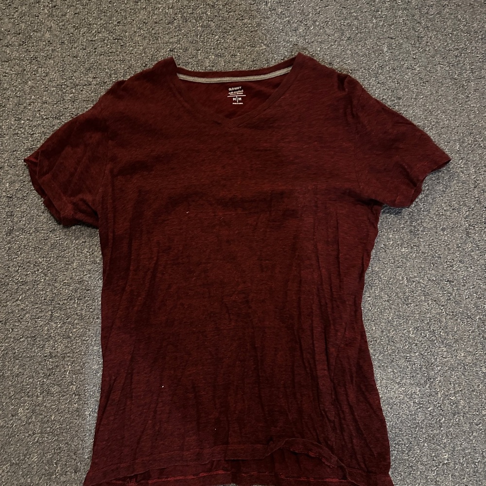 Old Navy Burgundy V-Neck Tee